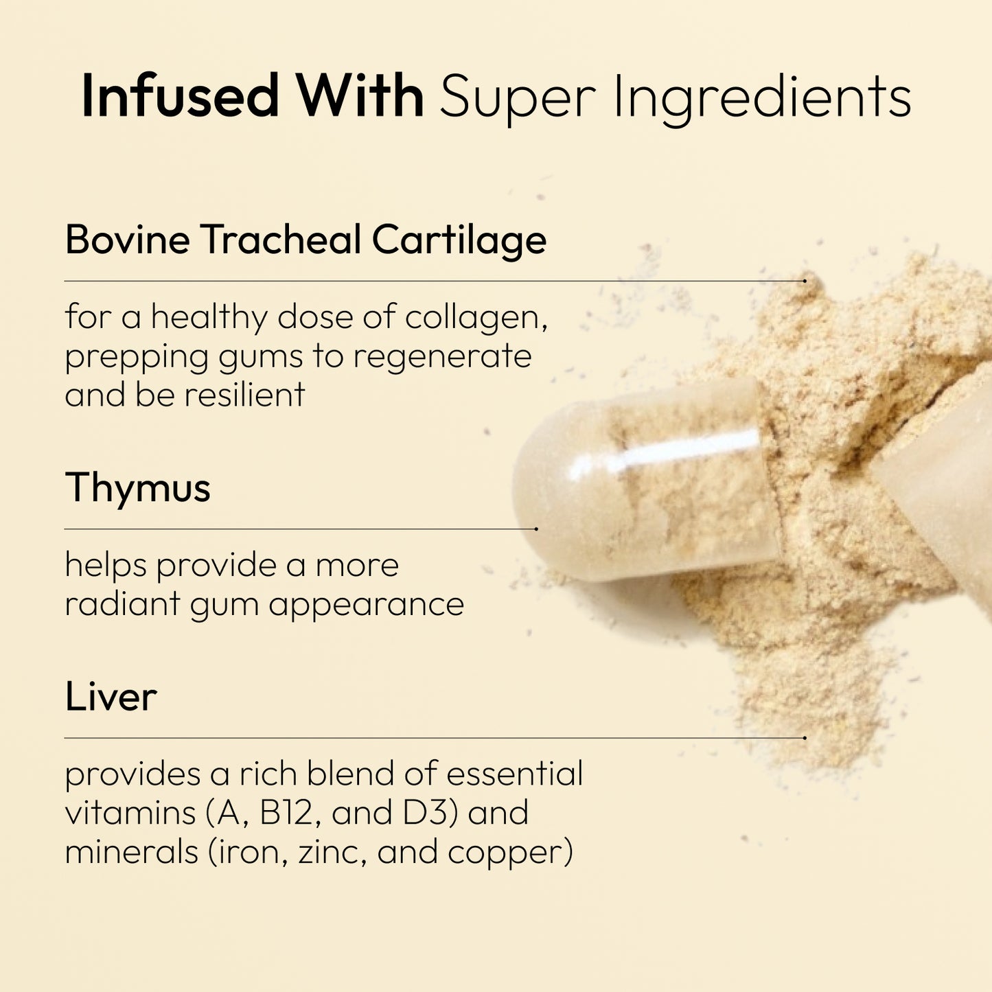 Infused with super ingredients graphic